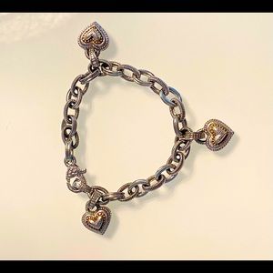 Judith Ripka 3 Heart Charm Bracelet
